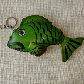 Leather Green Fish purse