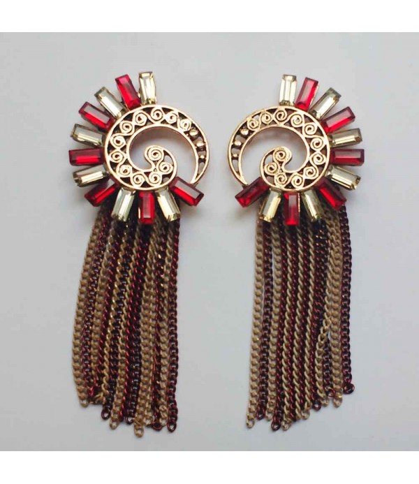 Long red earrings Rouse