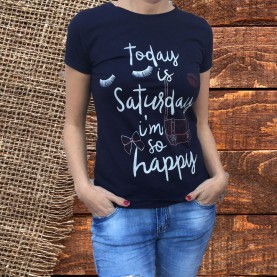 Today is Saturday t-shirt navy blue
