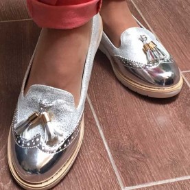 Silver woman shoes