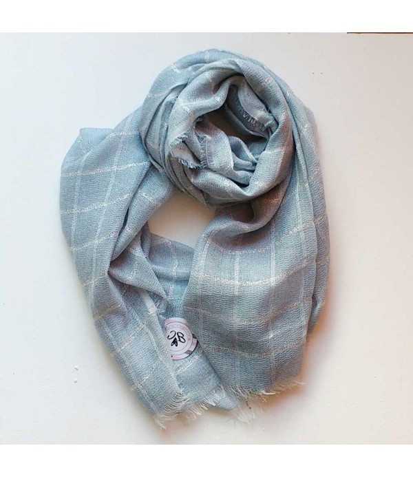 Pañuelo azul con rayas plata - comprar online