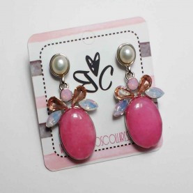Earrings pink natural stones Tamara