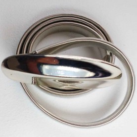 Cinturón metálico plateado Elegant Oval