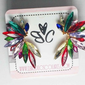 Crystal semiLong Multicolour CV Earrings Mar
