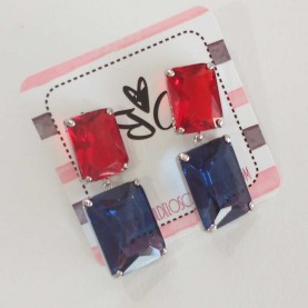 Navy blue and red earrings Valery