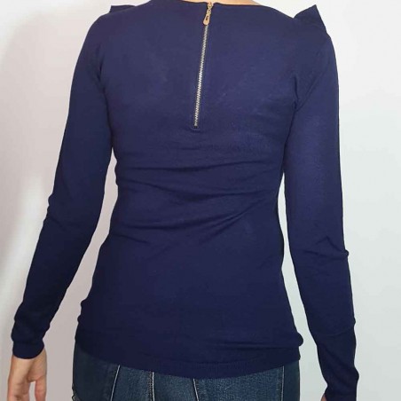 Women Navy Blue Sweater