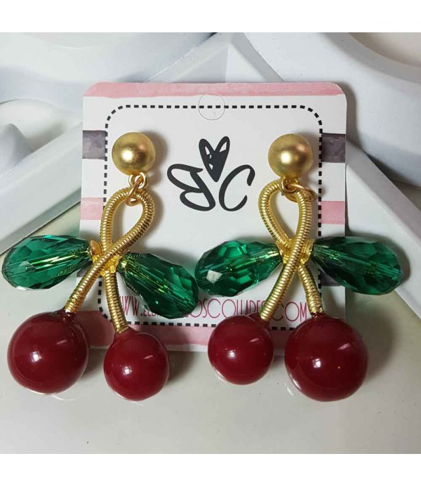 Long earrings Cherries