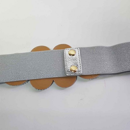 Cinturón-Fajín elástico plateado