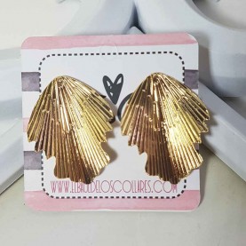 Earrings style leave Golden and Silver