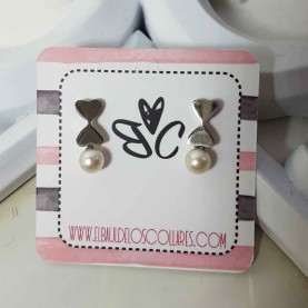 Steel earrings with pearl style Anna