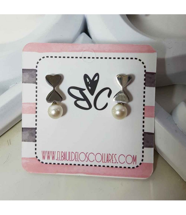Steel earrings with pearl style Anna