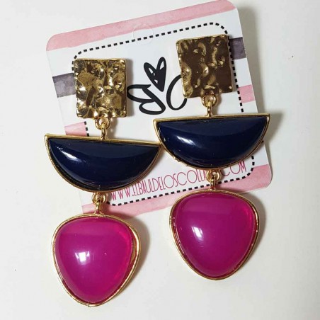 Earrings Ninfa pink and blue