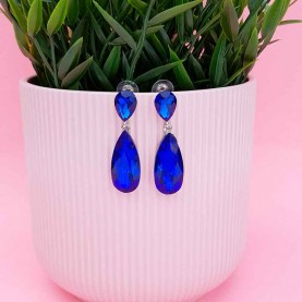 Crystal blue Long earrings...