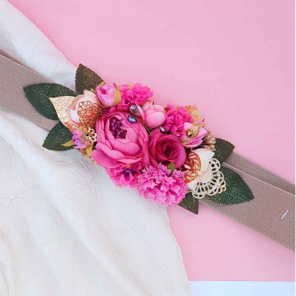 Molestia Desanimarse personalidad Cinturón con flores combinadas en varios tonos de rosa