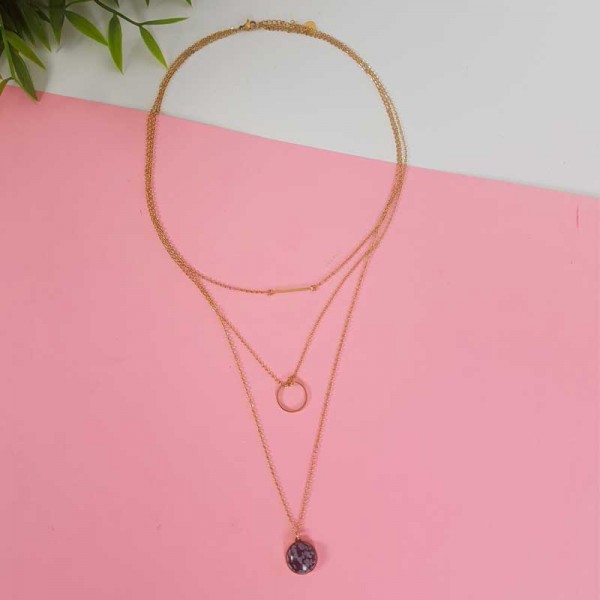 Steel triple necklace
