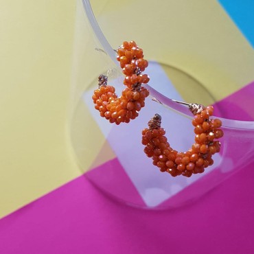Steel Orange Earrings Aura