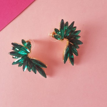Crystal semiLong Green Earrings Mar